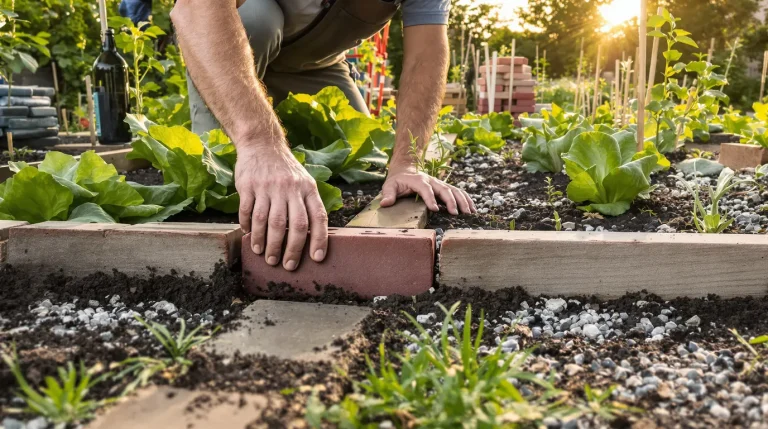 Comment j’ai fabriqué une bordure de potager durable en bois, briques ou matériaux recyclés
