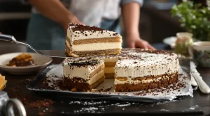 Gâteau petit beurre au café : la recette sans cuisson qui reste fondante et ne s’affaisse pas