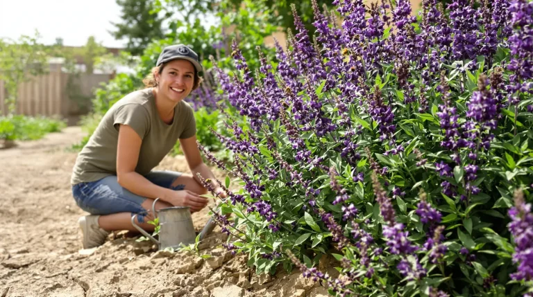 Plantée près du potager, cette vivace de jardin sec attire plus d’abeilles que la lavande, sans arrosage