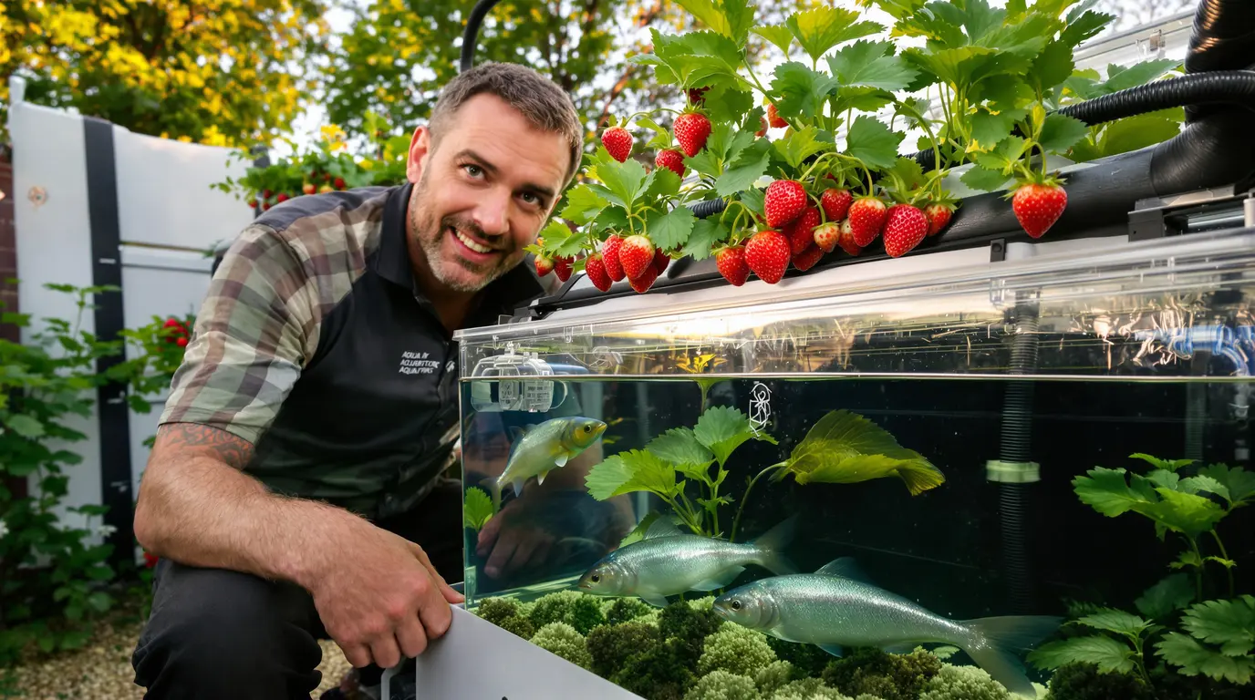 Cet ingénieur fait pousser des fraises et élever des truites dans son jardin, grâce à l’aquaponie Cet ingénieur fait pousser des fraises et élever des truites dans son jardin, grâce à l’aquaponie