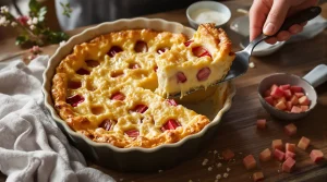 Clafoutis à la rhubarbe : ma recette facile et moelleuse que je refais tout le printemps