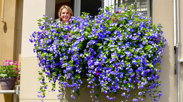 Fini les géraniums grillés au soleil : cette fleur en éventail cascade sans faner jusqu’en octobre