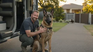 Pour rester avec le Malinois qui l’accompagnait en mission, ce maître-chien choisit de l’adopter